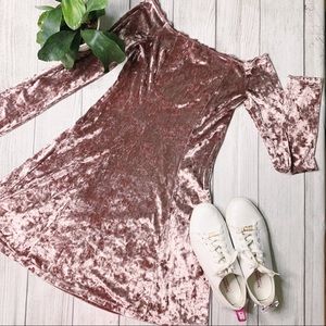 NWT velvet Hollister off shoulder skater dress